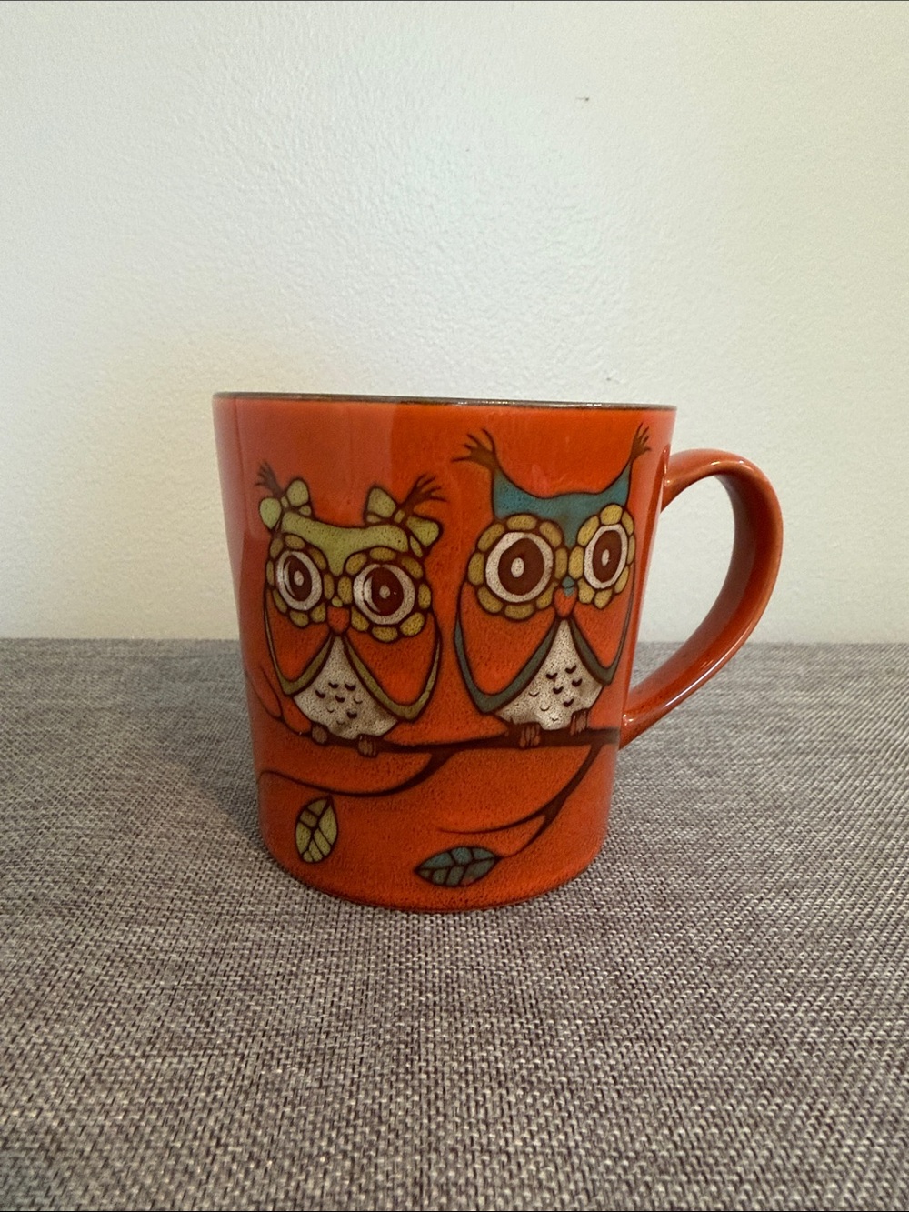 Orange Owl Ceramic Coffee Mug